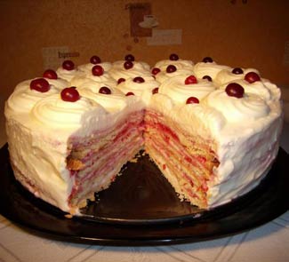 Рецепт клюквенный торт