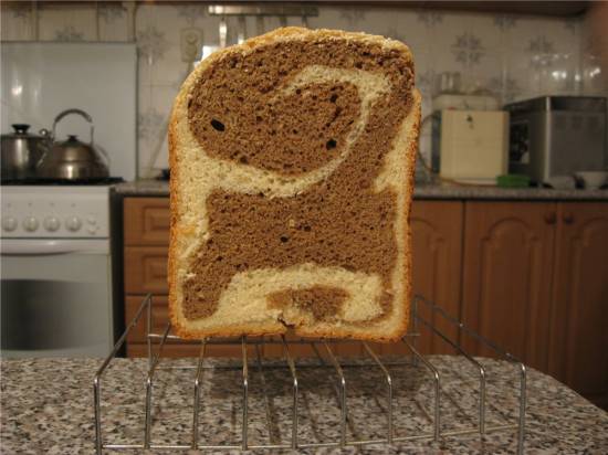 Рецепт хлеб 'черно-белый дуэт' в хлебопечке