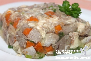 Рецепт куриное заливное с потрошками